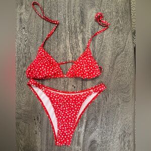 SHEIN Red Floral Bikini Set